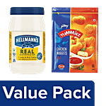 bb Combo Hellmanns Real Mayonnaise, 250 g + Godrej Yummiez Nuggets Chicken, 750 g Combo 2 Items