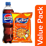bb Combo KurKure Namkeen - Masala Munch, 70 g + Pepsi Soft Drink, 750 ml Combo 2 Items