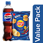 bb Combo Lay's Potato Chips India's Masala Magic,190g + Pepsi Soft Drink, 750 ml Combo 2 Items