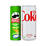 bb Combo Pringles Potato Chips Crunchy & Crispy, 107g + Coca Cola Diet Coke Drink, 300ml Combo 2 Items