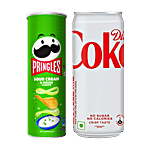 bb Combo Pringles Sour Cream & Onion Potato Crisps, 107 g + Coca Cola Diet Coke, 300 ml Combo (2 Items)