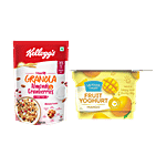 bb Combo Kelloggs Crunchy Granola Almonds, 460 g + Mother Dairy Fruit Yoghurt Mango,100 g Combo (2 items)