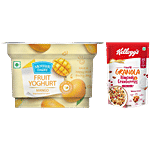 bb Combo Kellogg's Crunchy Granola, 450 g + Mother Dairy Mango Fruit Yoghurt, 100 g Combo (2 Items)