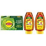 bb Combo Lipton Clear & Light Green Tea, 32.5 g  + Dabur Pure Honey, 400 g Combo (2 Items)