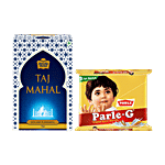 bb Combo Taj Mahal Tea, 500 g + Parle-G Original Gluco Biscuits, 800 g Combo (2 Items)