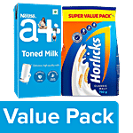 bb Combo Horlicks Nutrition Drink Powder, 750 g + Nestle a+ Toned Milk, 1 L Combo (2 Items)