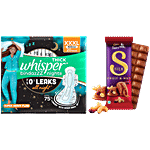 bb Combo Whisper Nights Sanitary Pads XXXL 20pcs + Cadbury Dairy Milk Silk Fruit Nut 129g Combo (2 Items)
