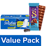 bb Combo Stayfree Cottony Regular,18pcs + Cadbury Dairy Milk Silk Oreo Chocolate Bar,130g Combo 2 Items