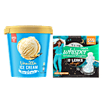 bb Combo Whisper Nights Sanitary Pads,XXXL,20pcs + Kwality Walls Frozen Vanilla,700ml Combo 2 Items