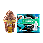 bb Combo Whisper Ultra Overnight Pad XXL Plus,16pcs + Kwality Walls Frozen Dessert,700ml Combo 2 Items