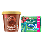 bb Combo Whisper Sanitary Pads XL Plus Wings,15 pcs + Kwality Walls Frozen Dessert,700 ml Combo 2 Items