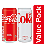 Coca Cola Diet Coke Soft Drink + Original Taste Soft Drink, Each 300 ml Combo 2 Items
