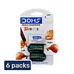 Doms Two Dooz Pencil Sharpeners & Dust Free Eraser - Durable, Easy Grip 6 x 3 pcs Multipack