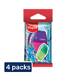 Maped  Sharpener - Shaker Blister, Single Hole, Flow Pack 4 x 1 pc Multipack