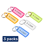 Se7en Office Key Chain - With Writing Paper Slip Inside, Assorted 3 x 10 pcs Multipack