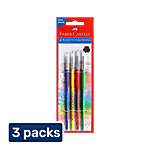 Faber castell Paint Brush - Tri Grip, Synthetic Hair, Round, Assorted Nos. 0, 2, 4, 6 3 x 4 pcs Multipack