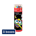 Faber castell Erasable Plastic Crayon - 14 Shades, Triangular Grip, Silver & Gold, 122812 3 x 1 pc Multipack