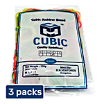 Oasis Nylon Rubber Bands - Assorted Colour, 5 cm 3X100 g Multipack