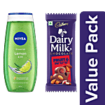 bb Combo Nivea Lemon & Oil Shower Gel 250 ml + Cadbury Dairy Milk Fruit & Nut Bar 80 g Combo 2 Items