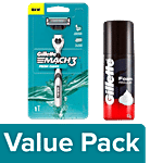 Gillette Gillette Mach 3 Manual Shaving Razor 1 pc + Pre-Shave Foam Classic 50 g Bb Combo 2 Items