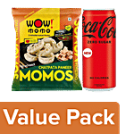 bb Combo Wow! Momo Chatpata Paneer Momos, 10pcs + Coca Cola Zero Sugar Soft Drink, 300ml Combo 2 items