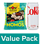 bb Combo Wow! Momo Jain Momos,10 pcs + Coca Cola Diet Coke Soft Drink, 300 ml Combo 2 items