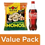 bb Combo Wow! Momo Chatpata Paneer Momos, 10 pcs + Coca Cola Soft Drink,750 ml Combo 2 items