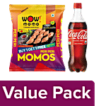 bb Combo Wow! Momo Veg Peri Peri Momos, 10 pcs + Coca Cola Soft Drink,750 ml Combo 2 items