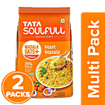 Tata Soulfull Masala Oats+ With 25% Millets, Mast Masala, Non Sticky 2 x 500 g Multipack