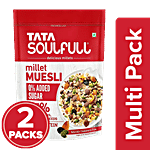 Tata Soulfull Millet Muesli With 0% Added Sugar, 97% Wholegrains Breakfast cereal 2 x 500 g Multipack