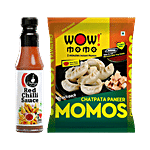 bb Combo Wow! Momo Chatpata Paneer Momos 10 pcs + Ching's Secret Red Chilli Sauce 200 g Combo (2 Items)