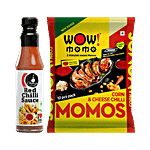 bb Combo Wow! Momo Corn & Cheese Chilli Momos 10 pcs + Ching's Secret Red Chilli Sauce 200 g Combo (2 Items)