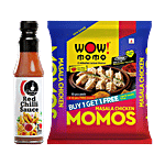 bb Combo Wow! Momo Masala Chicken Momos 20 pcs + Ching's Secret Red Chilli Sauce 200 g Combo (2 Items)