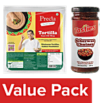 bb Combo Tasties Schezwan Chutney, 250 g Precia Tortilla Wrap, 6 pcs Combo 2 items