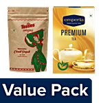 bb Combo Tasties Origins Chaat Papdi, 150 g + Namkeen Emperia Premium Tea, 500 g Combo 2 items