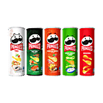 Pringles Potato Chips + Sour Cream-Onion + Pizza + Peri Peri + Desi Masala Party snacks Combo 5 items