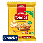 Britannia Toastea Premium Bake Rusk - With Real Elaichi 3 x 50 g Multipack