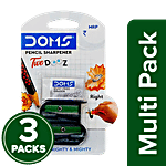 Doms Two Dooz Pencil Sharpeners & Dust Free Eraser - Durable, Easy Grip 3 x 3 pcs Multipack