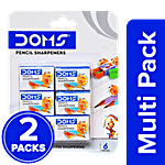 Doms Pencil Sharpeners - Easy Grip, Durable, Anti-Rust Coating 2 x 6 pcs Multipack