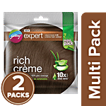 Godrej Expert Rich Creme Hair Colour - Natural Brown, Long-Lasting, 100% Grey Coverage 2 x 24 ml Multipack