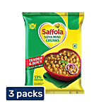 Saffola Soya Mini Chunks - Tender & Juicy, High In Protein & Fibre 3 x 40 g Multipack