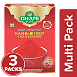 Dhani Pure Kashmiri Red Chilli Powder - Natural, No Artificial Colours & Preservatives 3 x 5 g Multipack