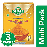 Dhani Pure Yellow Chilli Powder - Natural, No Artificial Colours & Preservatives 3 x 5 g Multipack