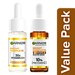 Garnier Face Serum Bright 30X Vitamin C For Spot Reduction + Overnight Booster Serum Combo 2 Items