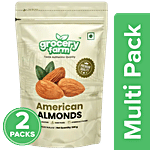 Grocery Farm American Almonds - 100% Natural, Premium & Healthy, No Additives 2 X 200 g Multipack