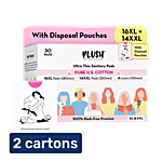 Plush Sanitary Pads With Disposable Pouches & 4 Panty Liners - L & XL 2x30 pcs (Multipack)