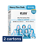 Plush Ultra Thin Sanitary Pads With 2 Liners - XXL 2x12 pcs (Multipack)