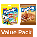 Alpenliebe Gold Caramel Toffee, 297 g + Orange, Strawberry & Caramel Lollipops, 64 g Combo (2 Items)