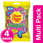 Chupa Chups Sour Crawlers Soft Candy - Assorted Flavour 4 x 93 g Multipack