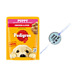 bb Combo Pedigree Puppy Wet Dog Food, 70 g + eCraftIndia Design Pet Rakhi, 1 pc Combo 2 items